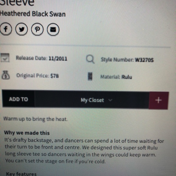 Lululemon rehearsal long sleeve in heathered black swan - Picture 9 of 9